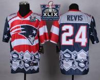 Nike New England Patriots -24 Darrelle Revis Navy Blue Super Bowl XLIX Champions Patch Mens Stitched