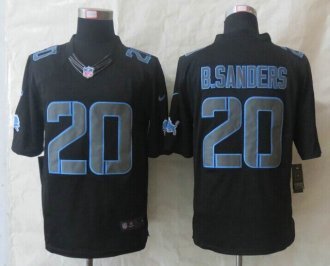Detroit Lions 20 B Sanders Impact Limited Black Jerseys