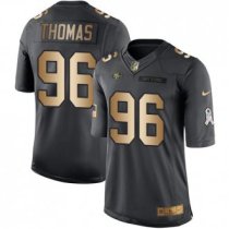 Nike 49ers -96 Solomon Thomas Black Stitched NFL Limited Gold Salute To Service Jersey