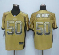 Nike New Orleans Saints -50 Stephone Anthony Gold Stitched NFL Elite Drift Fashion Jersey