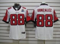 Nike Falcons 88 Tony Gonzalez White With Hall of Fame 50th Patch Stitched NFL Elite Jersey Nike Falcons 88 Tony Gonzalez White With Hall of Fame 50th Patch Stitched NFL Elite Jersey