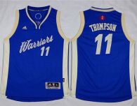 Golden State Warriors #11 Klay Thompson Blue 2015-2016 Christmas Day Stitched Youth NBA Jersey