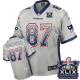 Nike New England Patriots -87 Rob Gronkowski Grey Super Bowl XLIX Champions Patch Mens Stitched NFL