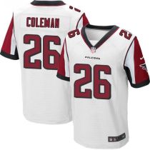 Nike Falcons -26 Tevin Coleman White Men's Stitched NFL Elite Jersey Nike Falcons -26 Tevin Coleman White Men's Stitched NFL Elite Jersey