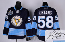 Autographed Pittsburgh Penguins -58 Kris Letang 2011 Winter Classic Vintage Stitched Dark Blue NHL J Autographed Pittsburgh Penguins -58 Kris Letang 2011 Winter Classic Vintage Stitched Dark Blue NHL J