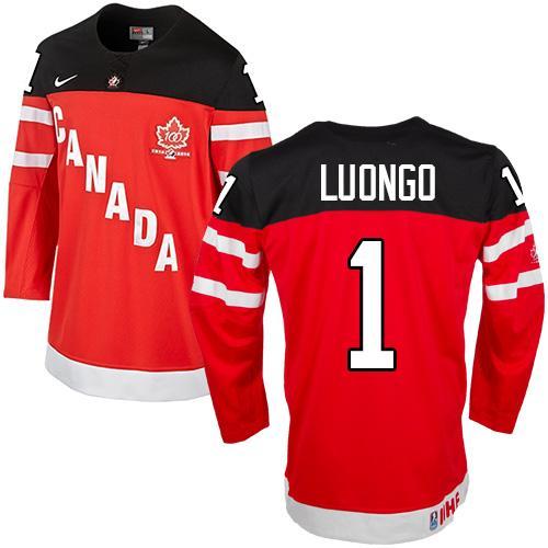 Olympic CA 1 Roberto Luongo Red 100th Anniversary Stitched NHL Jersey