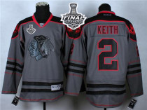 Chicago Blackhawks -2 Duncan Keith Charcoal Cross Check Fashion 2015 Stanley Cup Stitched NHL Jersey