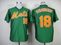 Mitchell and Ness 1985 New York Mets -18 Darryl Strawberry Green Throwback Stitched MLB Jersey