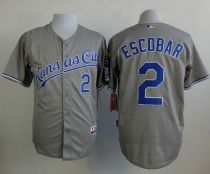 Kansas City Royals -2 Alcides Escobar Grey Cool Base Stitched MLB Jersey Kansas City Royals -2 Alcides Escobar Grey Cool Base Stitched MLB Jersey