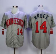 Mitchell And Ness 1987 Minnesota Twins -14 Kent Hrbek Grey Throwback Stitched MLB Jersey