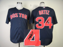 Autographed MLB Boston Red Sox #34 David Ortiz Dark Blue Stitched Jersey Autographed MLB Boston Red Sox #34 David Ortiz Dark Blue Stitched Jersey