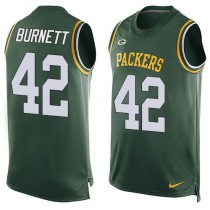 Nike Green Bay Packers -42 Morgan Burnett Green Team Color Stitched NFL Limited Tank Top Jersey Nike Green Bay Packers -42 Morgan Burnett Green Team Color Stitched NFL Limited Tank Top Jersey