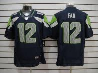 Nike Seattle Seahawks #12 Fan Steel Blue Team Color Men‘s Embroidered NFL Elite Jersey