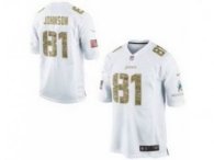 NEW Detroit Lions -81 Calvin Johnson White Jerseys(game USA)