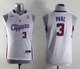 Los Angeles Clippers #3 Chris Paul White Stitched Youth NBA Jersey