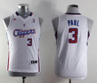 Los Angeles Clippers #3 Chris Paul White Stitched Youth NBA Jersey