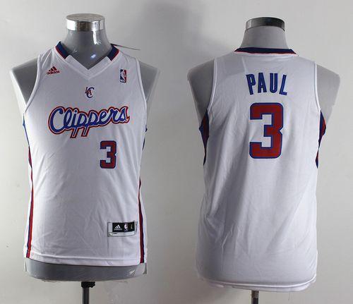 Los Angeles Clippers #3 Chris Paul White Stitched Youth NBA Jersey