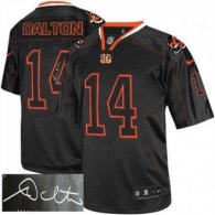 NEW Cincinnati Bengals -14 Andy Dalton Lights Out Black Jerseys(Signed Elite)