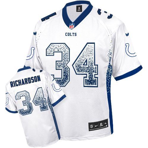 Nike Indianapolis Colts #34 Trent Richardson White Men's Stitched NFL Elite Drift Fashion Jersey
