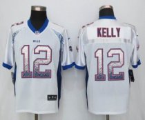Nike Buffalo Bills -12 Jim Kelly Drift Fashion White Elite Jerseys Nike Buffalo Bills -12 Jim Kelly Drift Fashion White Elite Jerseys