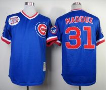 Mitchell and Ness Chicago Cubs -31 Greg Maddux Blue Throwback Stitched MLB Jersey Mitchell and Ness Chicago Cubs -31 Greg Maddux Blue Throwback Stitched MLB Jersey
