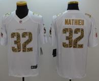 Nike Cardinals -32 Tyrann Mathieu White Stitched NFL Limited Salute to Service Jersey