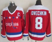 Washington Capitals -8 Alex Ovechkin Red CCM Throwback Stitched NHL Jersey