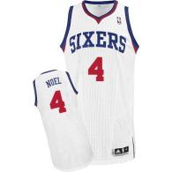 Revolution 30 Philadelphia 76ers -4 Nerlens Noel White Stitched NBA Jersey