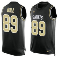 Nike Saints -89 Josh Hill Black Team Color Stitched NFL Limited Tank Top Jersey