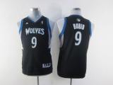 Minnesota Timberwolves #9 Ricky Rubio Black Stitched Youth NBA Jersey