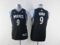 Minnesota Timberwolves #9 Ricky Rubio Black Stitched Youth NBA Jersey