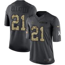 Dallas Cowboys -21 Ezekiel Elliott Nike Anthracite 2016 Salute to Service Jersey