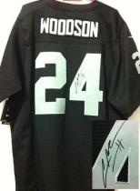Nike Oakland Raiders #24 Charles Woodson Black Team Color Men's Stitched NFL Elite Autographed Jerse Nike Oakland Raiders #24 Charles Woodson Black Team Color Men's Stitched NFL Elite Autographed Jerse