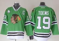 Chicago Blackhawks -19 Jonathan Toews Green Stitched NHL Jersey