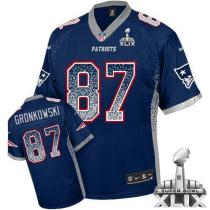 Nike New England Patriots -87 Rob Gronkowski Navy Blue Team Color Super Bowl XLIX Mens Stitched NFL