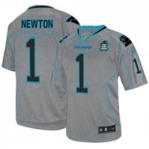 Nike Panthers -1 Cam Newton Lights Out Grey With 20TH Season Patch Stitched Jersey Nike Panthers -1 Cam Newton Lights Out Grey With 20TH Season Patch Stitched Jersey