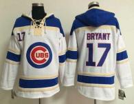 Chicago Cubs -17 Kris Bryant White Sawyer Hooded Sweatshirt MLB Hoodie