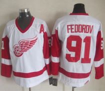 Detroit Red Wings -91 Sergei Fedorov White CCM Throwback Stitched NHL Jersey Detroit Red Wings -91 Sergei Fedorov White CCM Throwback Stitched NHL Jersey