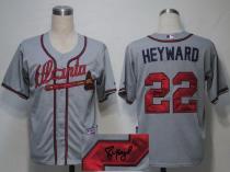 Atlanta Braves #22 Jason Heyward Grey Cool Base Autographed Stitched MLB Jersey Atlanta Braves #22 Jason Heyward Grey Cool Base Autographed Stitched MLB Jersey