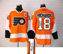 Autographed Philadelphia Flyers -18 Mike Richards Stitched Orange NHL Jersey Autographed Philadelphia Flyers -18 Mike Richards Stitched Orange NHL Jersey