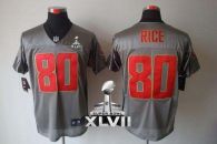 Nike San Francisco 49ers #80 Jerry Rice Grey Shadow Super Bowl XLVII Men‘s Stitched NFL Elite Jersey