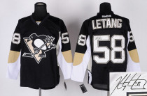 Autographed Pittsburgh Penguins -58 Kris Letang Black Stitched NHL Jersey Autographed Pittsburgh Penguins -58 Kris Letang Black Stitched NHL Jersey