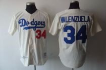 Mitchell and Ness Los Angeles Dodgers -34 Fernando Valenzuela Stitched Cream MLB Jersey Mitchell and Ness Los Angeles Dodgers -34 Fernando Valenzuela Stitched Cream MLB Jersey
