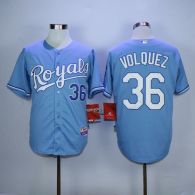 Kansas City Royals -36 Edinson Volquez Light Blue Alternate 1 Cool Base Stitched MLB Jersey