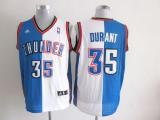 Oklahoma City Thunder -35 Kevin Durant Blue White Split Fashion Stitched NBA Jersey