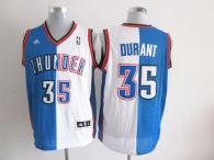 Oklahoma City Thunder -35 Kevin Durant Blue White Split Fashion Stitched NBA Jersey