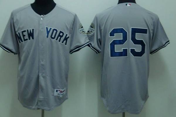 New York Yankees -25 Mark Teixeira Stitched Grey MLB Jersey