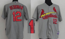 MLB St Louis Cardinals #12 Lance Berkman Stitched Grey Autographed Jersey MLB St Louis Cardinals #12 Lance Berkman Stitched Grey Autographed Jersey