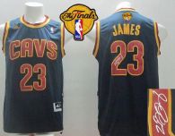 Revolution 30 Autographed Cleveland Cavaliers -23 LeBron James Navy Blue CavFanatic The Finals Patch