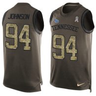 Nike Titans -94 Austin Johnson Green Stitched NFL Limited Salute To Service Tank Top Jersey
